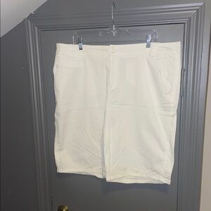St. John's Bay Cream/White Bermuda Shorts